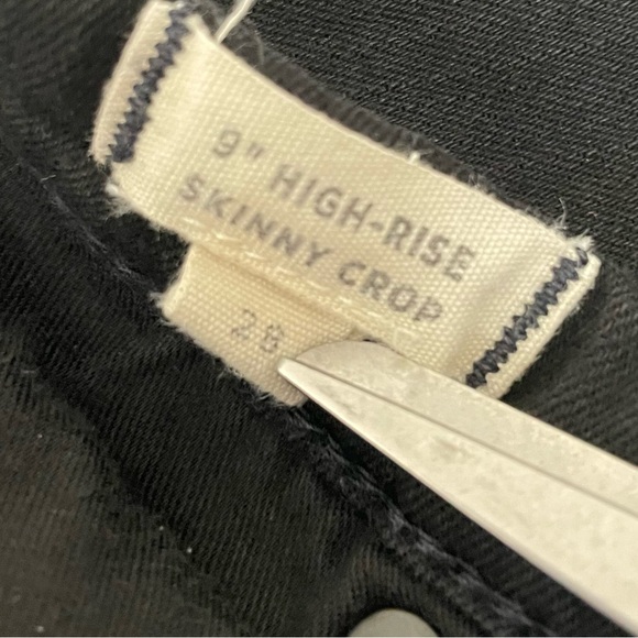 MADEWELL 9” High Rise Crop Raw Hem Black Skinny Jeans, size 28 - Picture 5 of 9
